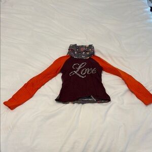 D&G Kids Long Sleeve Shirt - Burgundy and Orange